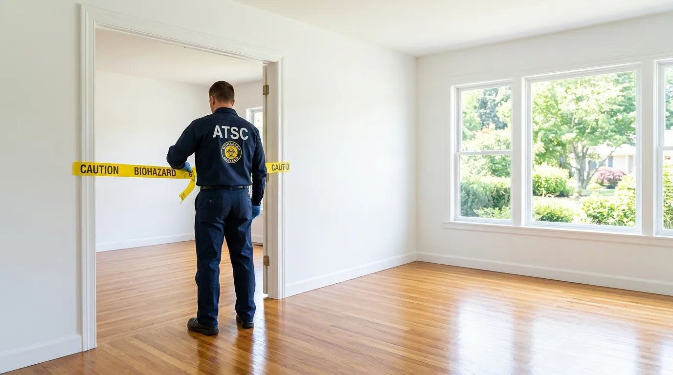 Certified biohazard cleanup crew performing Trauma Scene Cleanup in Fairmount